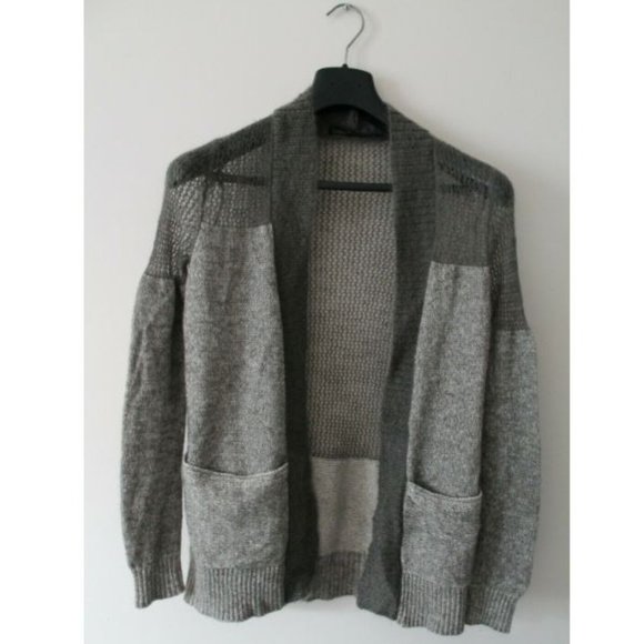 All Saints Air Cardigan Mohair Open Knit Grey Sweater Size US 0 - Picture 2 of 7